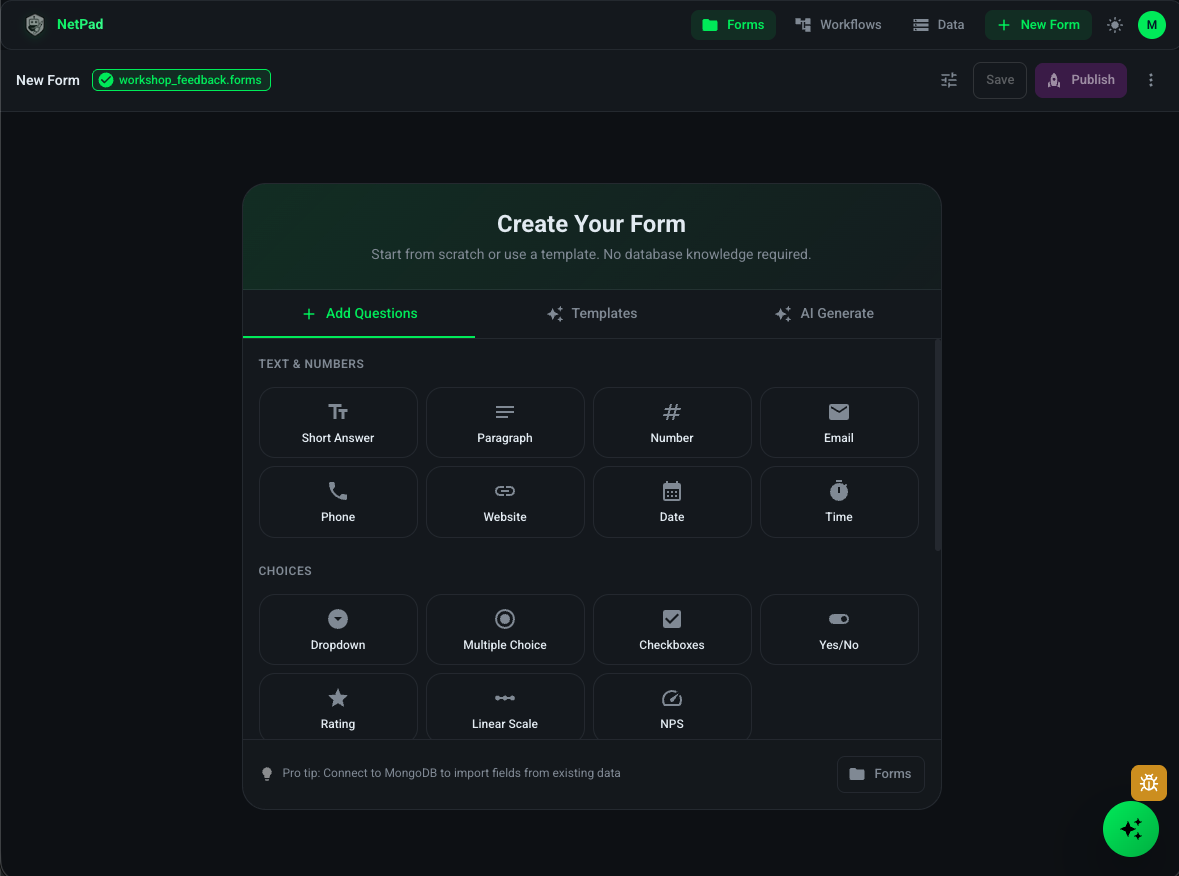 Form Builder Dashboard