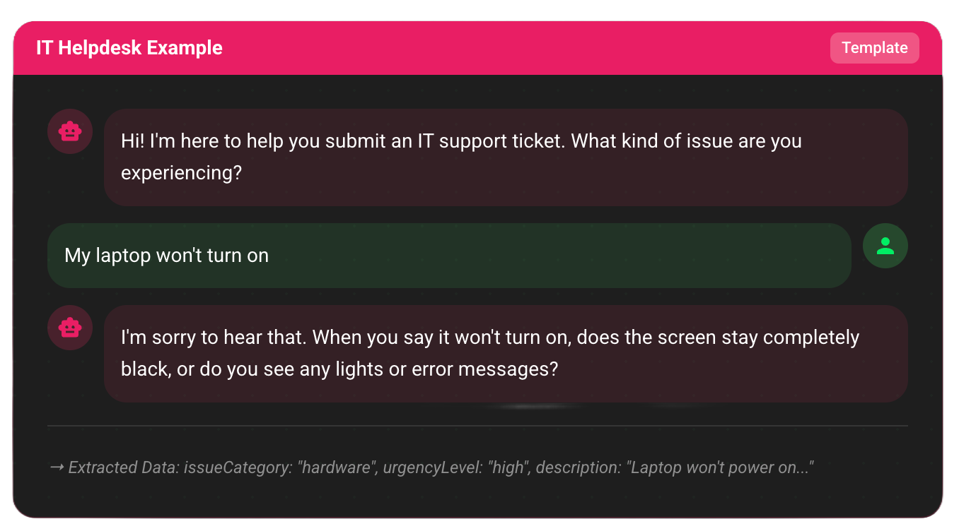 Conversational Form Example - IT Helpdesk